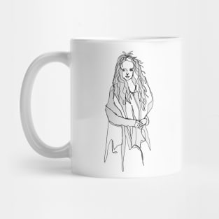 Contour Drawing of Girl Mug